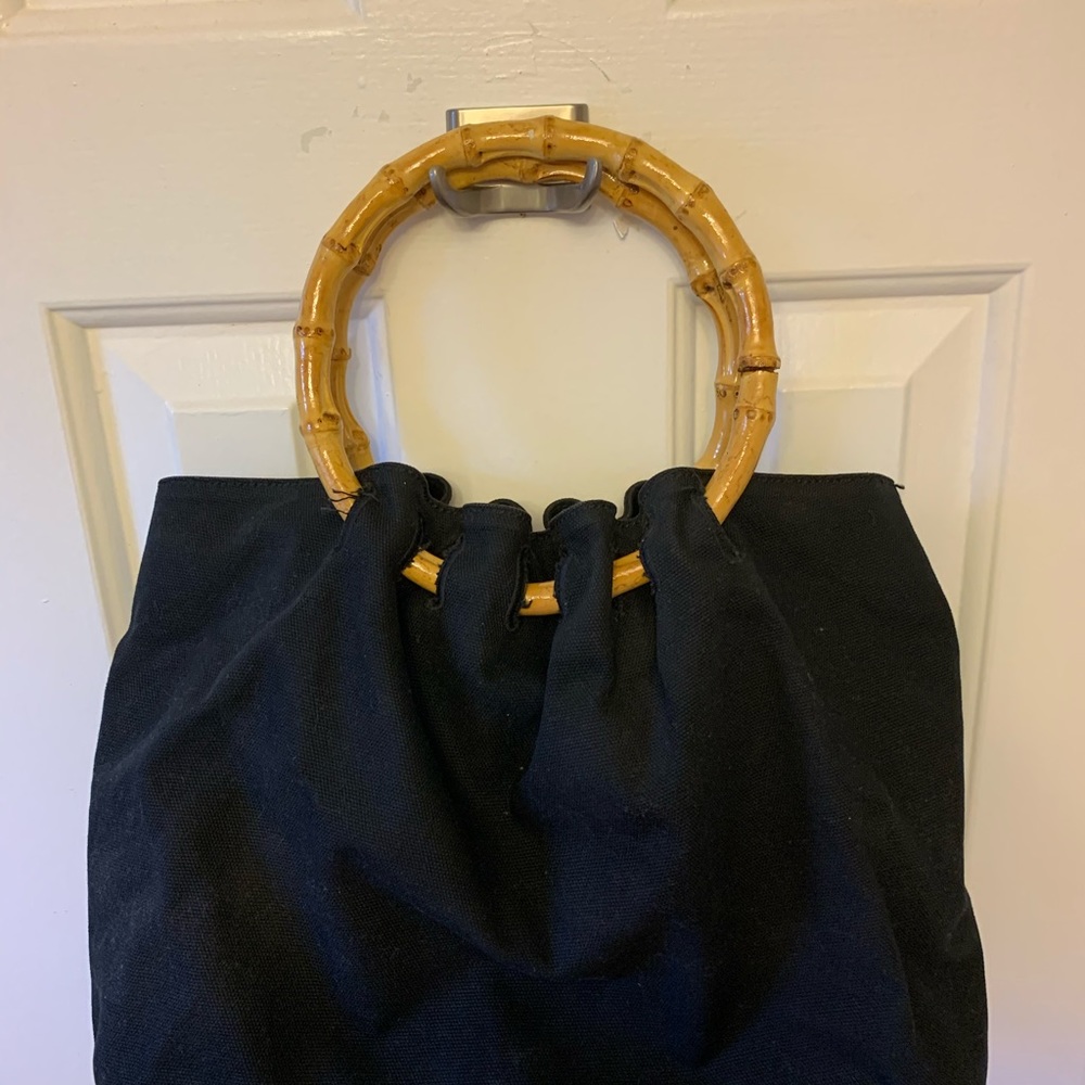 Purse with bamboo handles